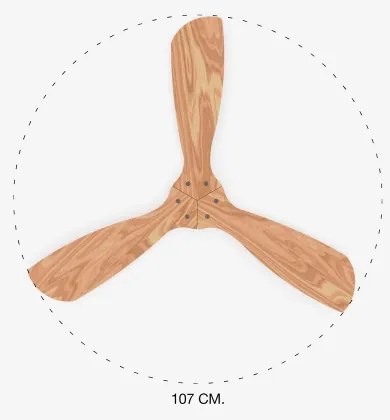 Ventilator de tavan FARO 33509DC MINI LANTAU crom/lemn d. 107 cm + telecomandă