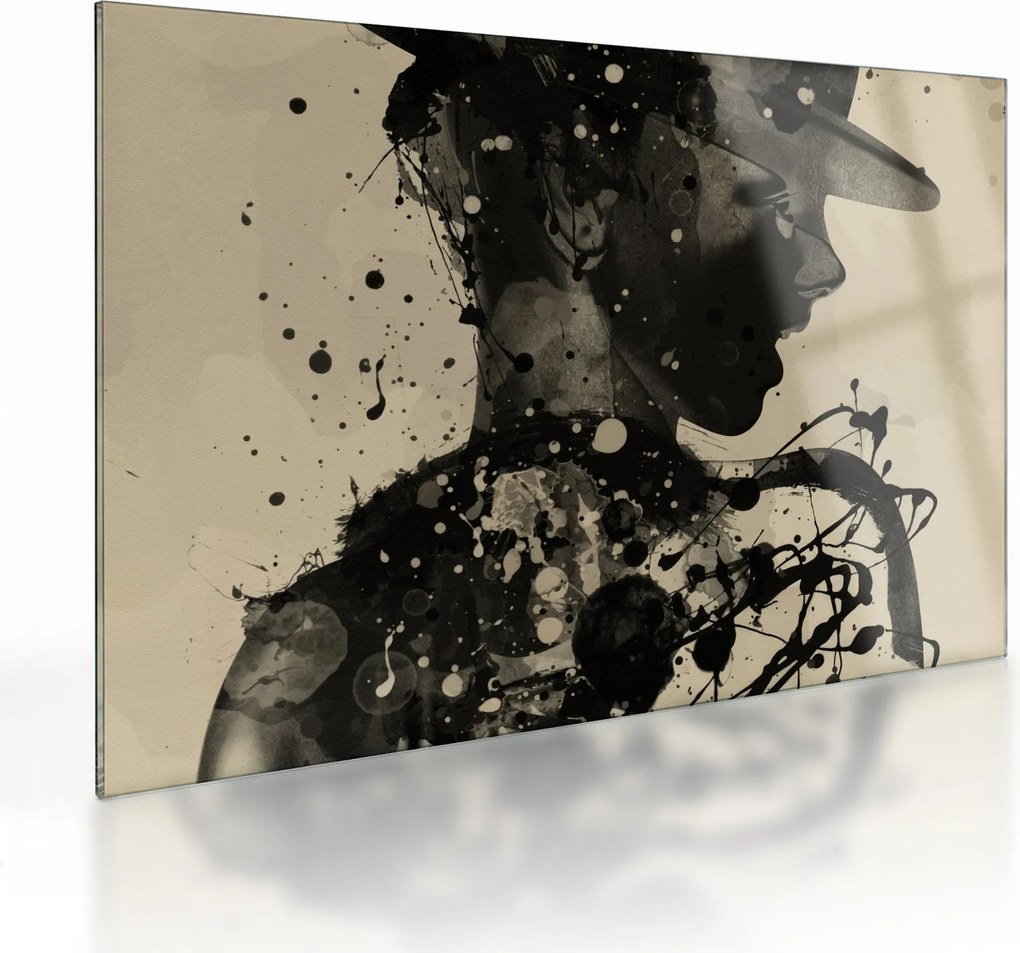 Tablou pe sticlă - Femeie de jazz (70x50 cm)