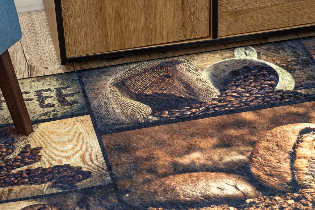 ANDRE 50090 covor lavabil Cafea bucatarie, anti-alunecare - maro