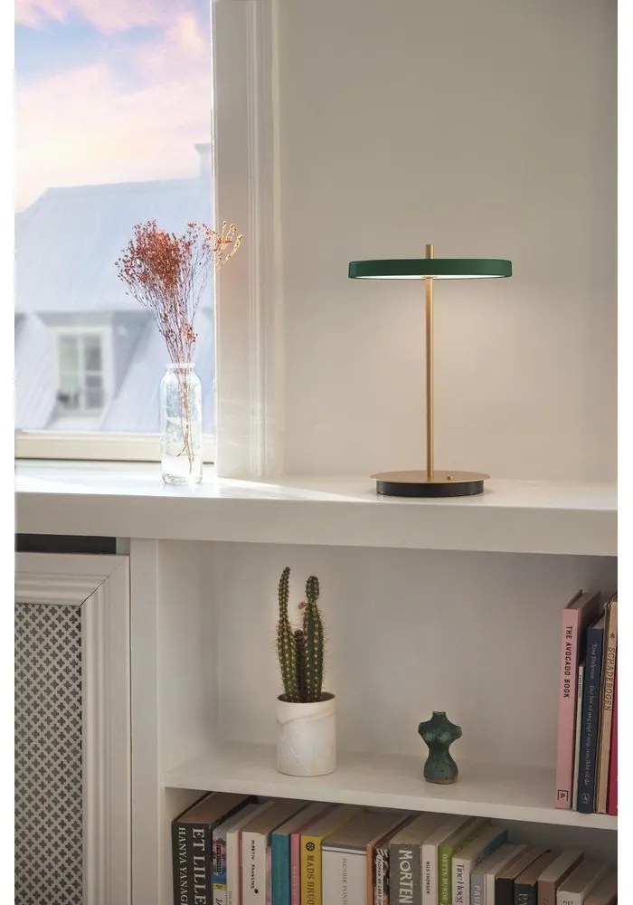 Veioză verde LED cu intensitate reglabilă cu abajur din metal (înălțime 31 cm) Asteria Move – UMAGE