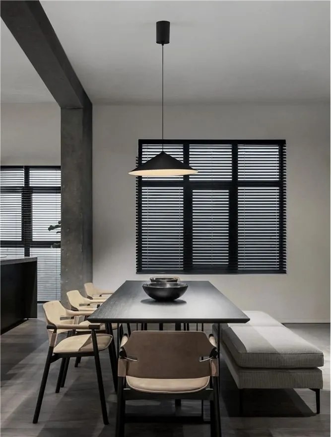 Lustra moderna suspendata LED Lui, negru