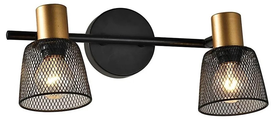 Spot de perete Prezent 75471 DAYTONA 2xE14/40W/230V negru/auriu