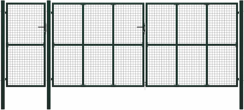 vidaXL Poartă de gard cu blocare Verde 175 cm Oțel