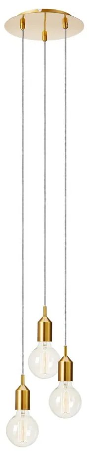 Pendul cu 3 becuri Markslöjd Round Bronx, auriu