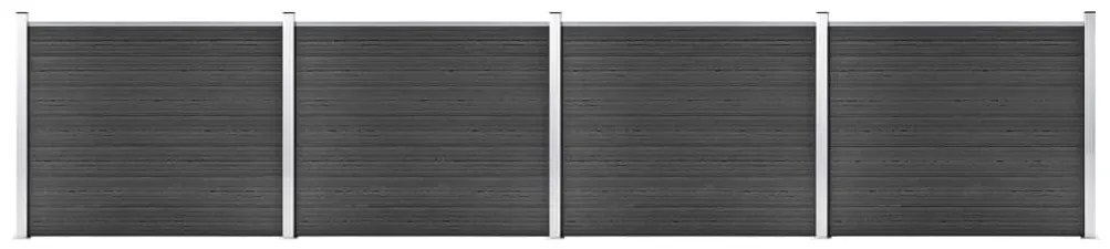 vidaXL Set panouri gard, 699x146 cm, gri, WPC