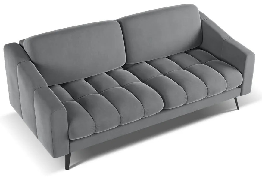 Canapea gri cu tapițerie din catifea 202 cm Nalu – Makamii