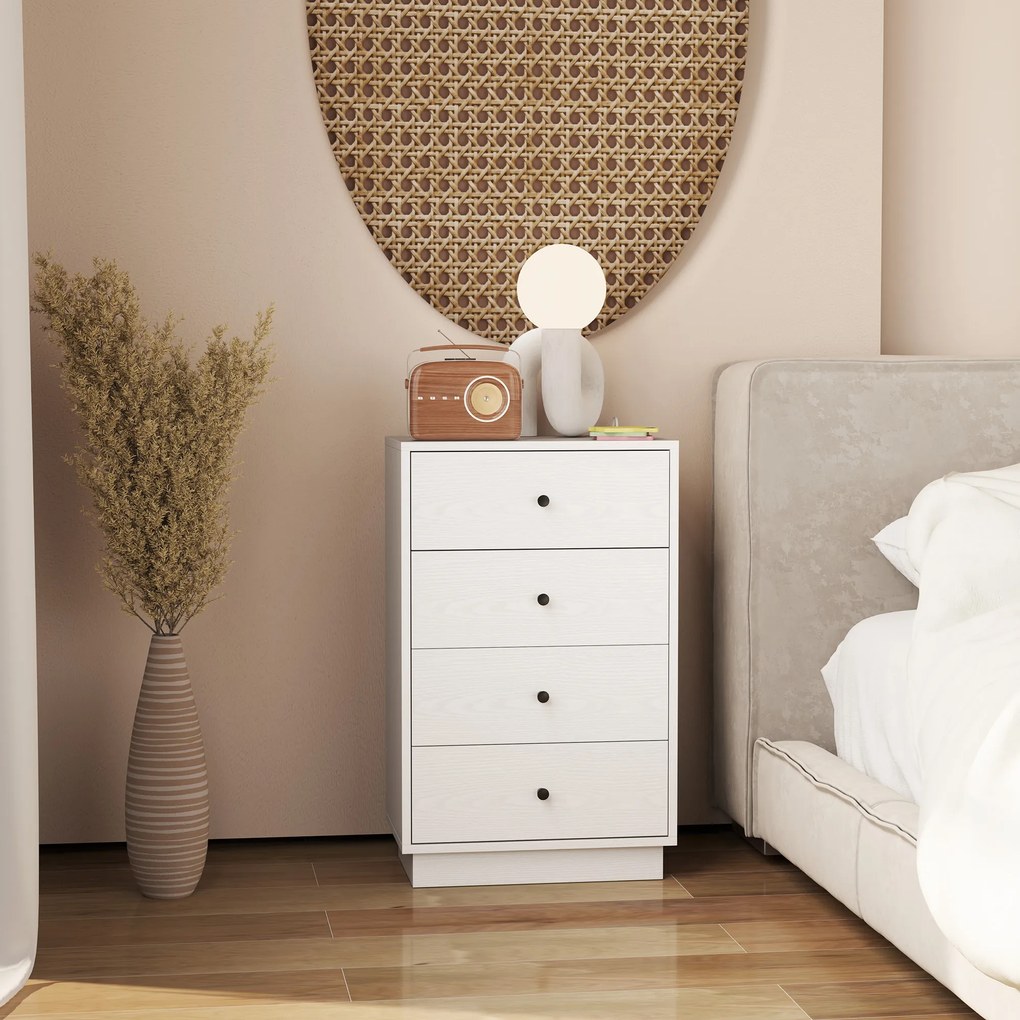 HOMCOM Sertar șifonier cu 7 sertare dulap din material lemnoas în stil modern 47 x 29 x 75 cm Alb | Aosom Romania