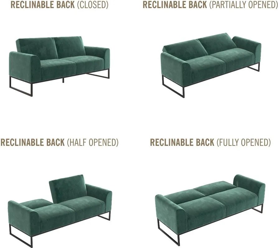 Canapea extensibilă verde 217 cm Adley - CosmoLiving by Cosmopolitan