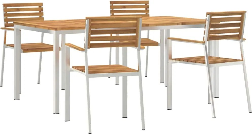 vidaXL Set de masă pentru grădină 5 pcs Maro Lemn Solid de Acacia