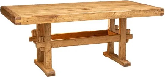 Masa fixa, L200 100 H80 cm, natur antic, lemn masiv