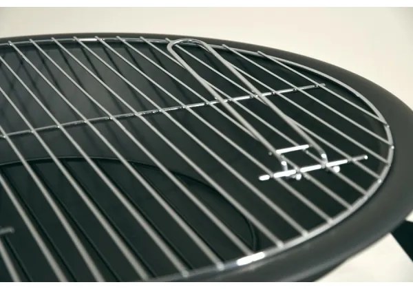 Vatră portabilă pe lemn cu grătar 48 cm
