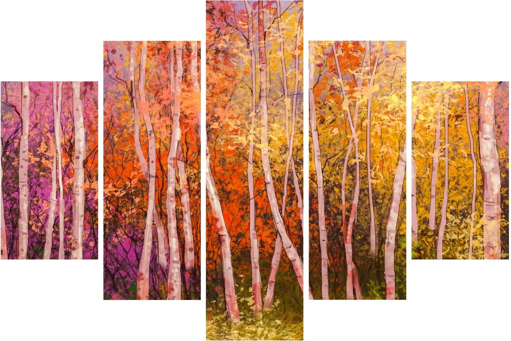 Tablou - Pădurea colorată (150x105 cm)
