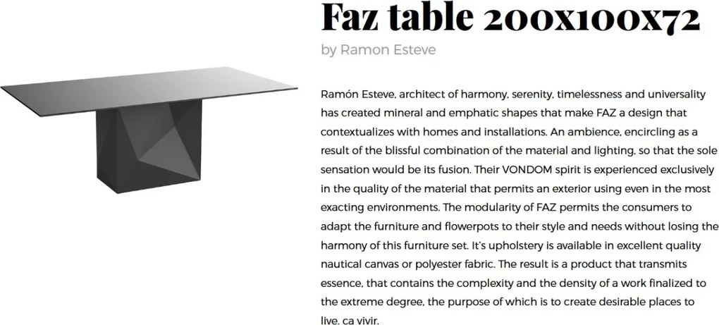 Masa de exterior / interior design modern premium FAZ