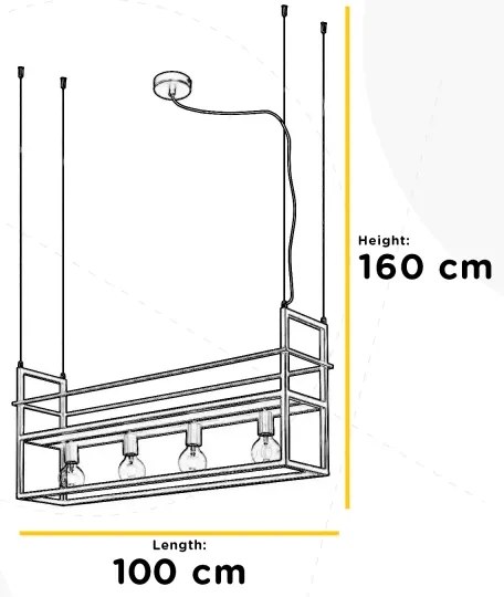 Lustră pe cablu ONLI JEFFER 4xE27/22W/230V negru