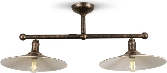 BRILAGI - Lampă suspendată pe tijă FORGE 2xE27/60W/230V cupru/patină