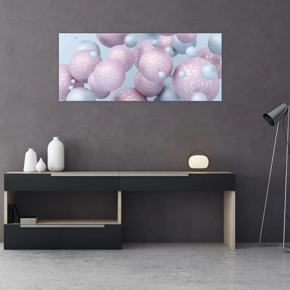 Tablou abstract - Bile în pastel (120x50 cm)