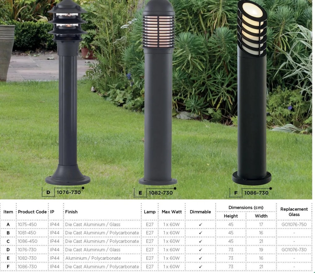 Stalp modern de exterior IP44 Outdoor H-45cm 1075-450 SRT