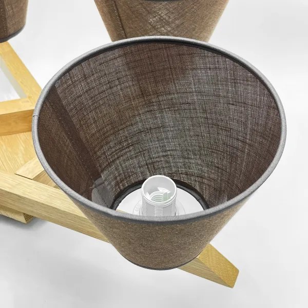 Lustră aplicată Brilagi ANTHONY 5xE14/40W/230V stejar/maro