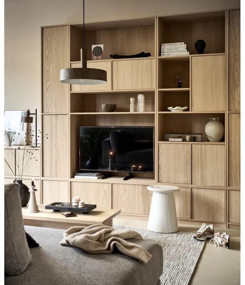 Bibliotecă modulară în culoare naturală cu aspect de lemn de stejar 157x199 cm Modulair – vtwonen