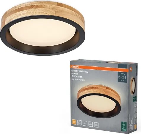Osram -LED Plafonieră LED dimabilă MARIANO LED/16W/230V Ø 31 cm stejar/negru