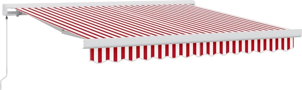 vidaXL Cortina Retractabilă Roșu și Alb 350 x 250 cm Stofă și Metal