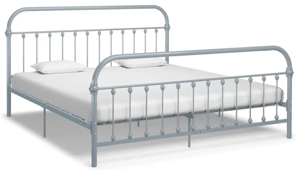 vidaXL Cadru de pat, gri, 180 x 200 cm, metal