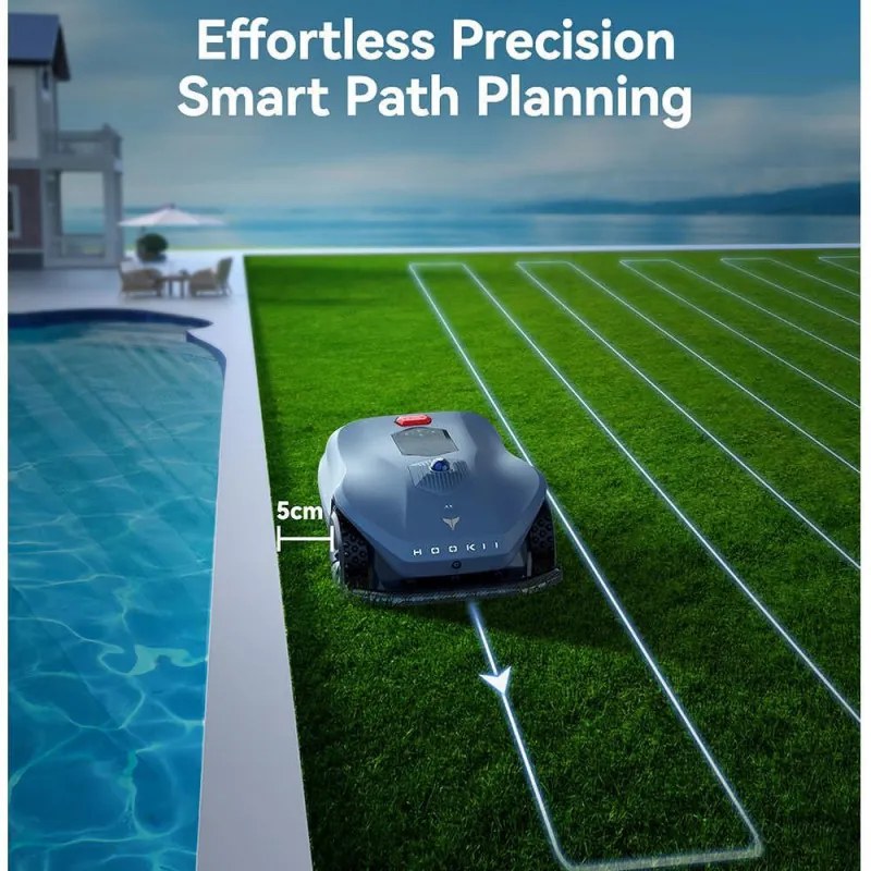 Robot tuns iarba/gazon HOOKII Neomow X Pro, 6000 m², 4 moduri, Functionare fara cablu sau antene, 60 dB, Wi-Fi, 4G, Bluetooth, Autonomie 180 min, Gri