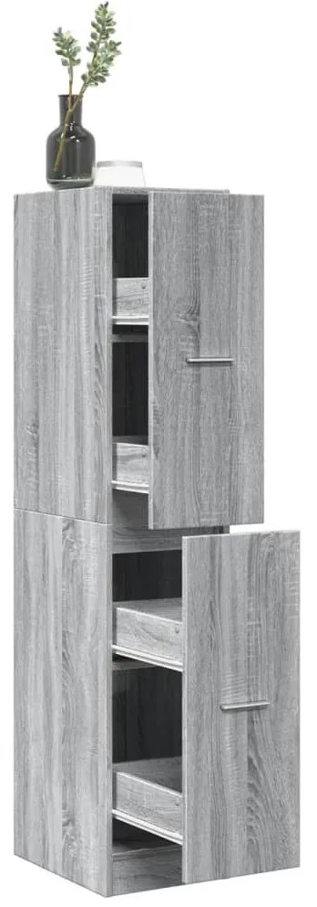 vidaXL Dulap de farmacie, sonoma gri, 30x41x144,5 cm, lemn prelucrat