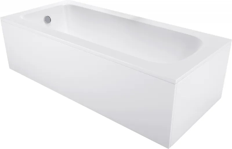 Mexen Vega cada dreptunghiulară 170 x 70 cm cu panou, albă - 55011707000X