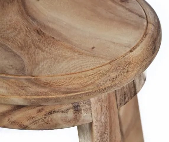 Scaun rotund DIVERO realizat din lemn masiv de SUAR