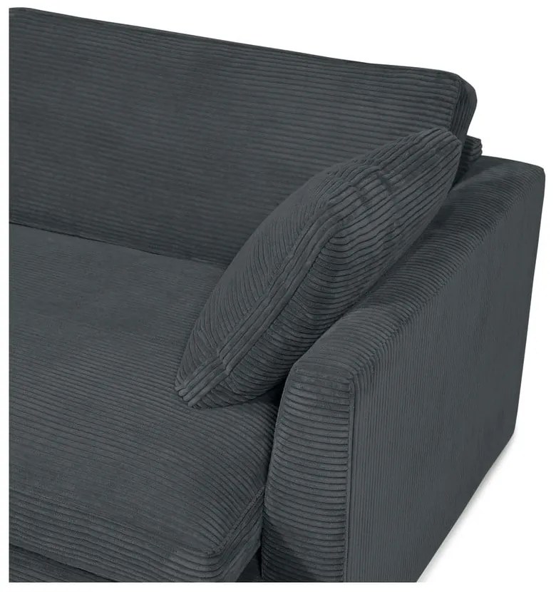 Canapea gri cu tapițerie din catifea reiată 132 cm Mobby – Scandic