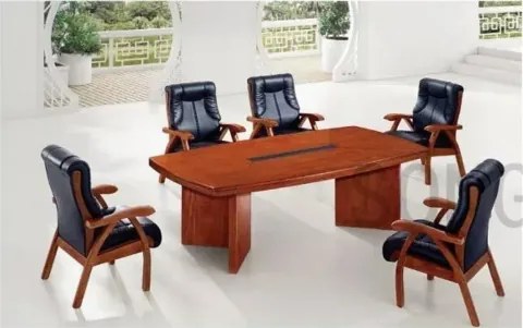 Set masa conferinta consiliu D-1624 - 7 piese, culoare Nuc