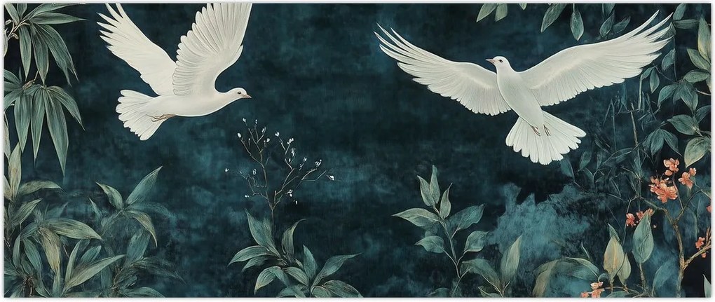 Tablou - Două porumbei (120x50 cm)