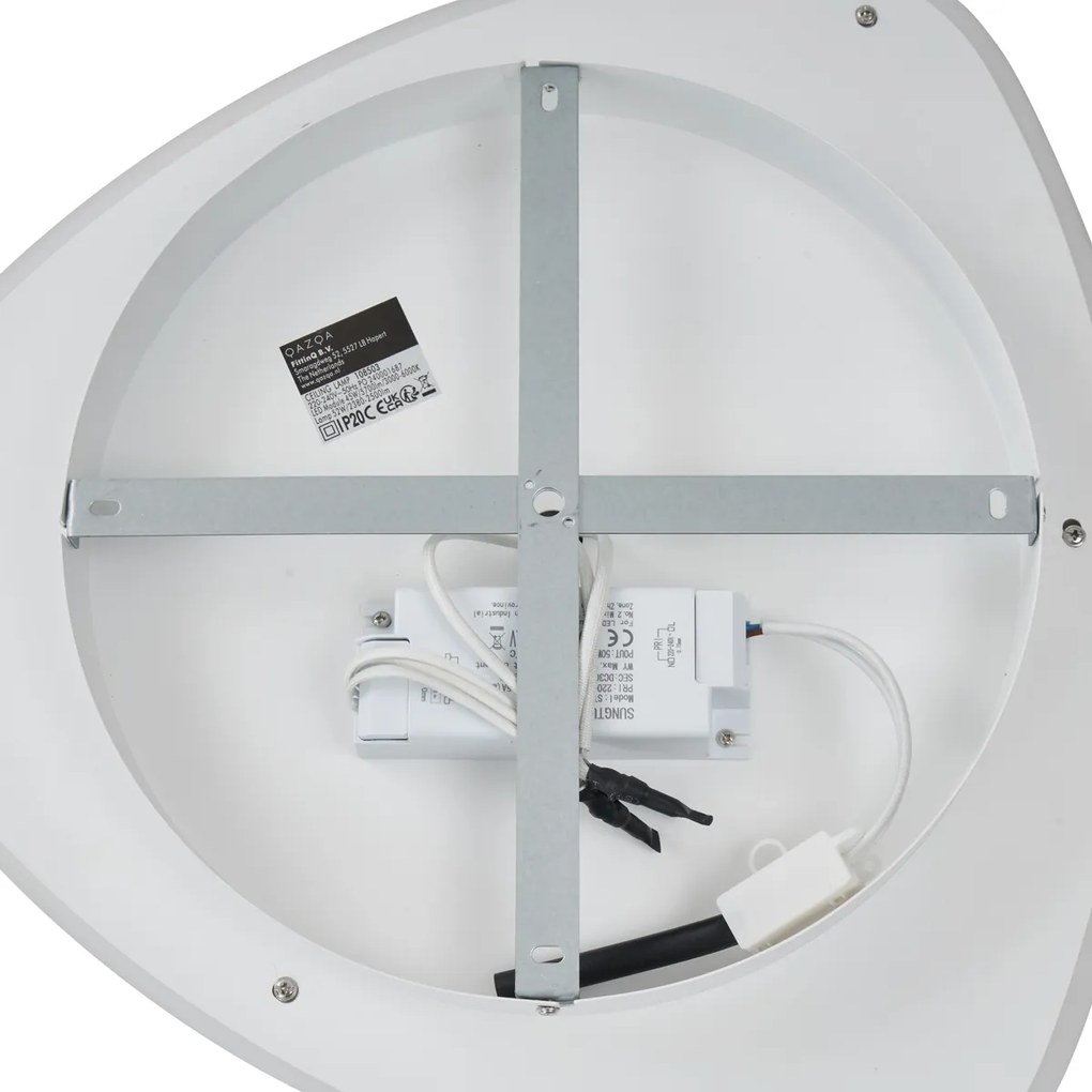 Plafonieră de design albă cu formă organică gri închis, incl. LED cu intensitate reglabilă - Taylor