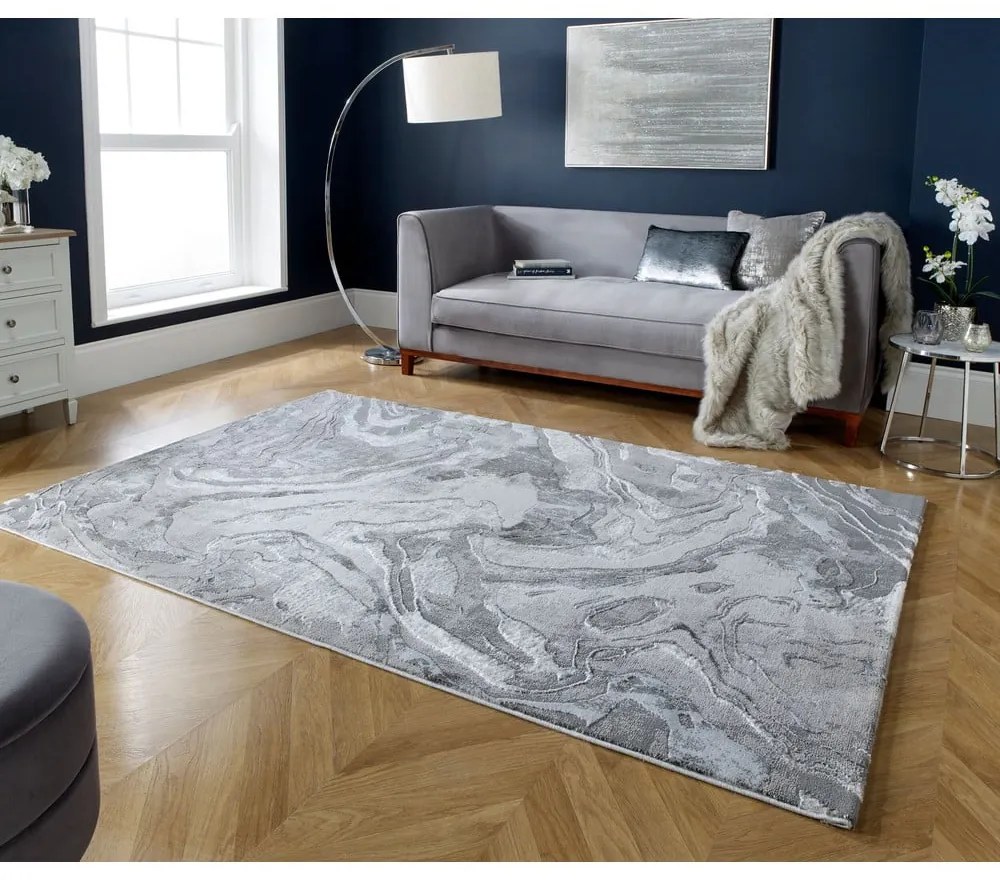 Covor gri/argintiu 300x400 cm Marbled – Flair Rugs