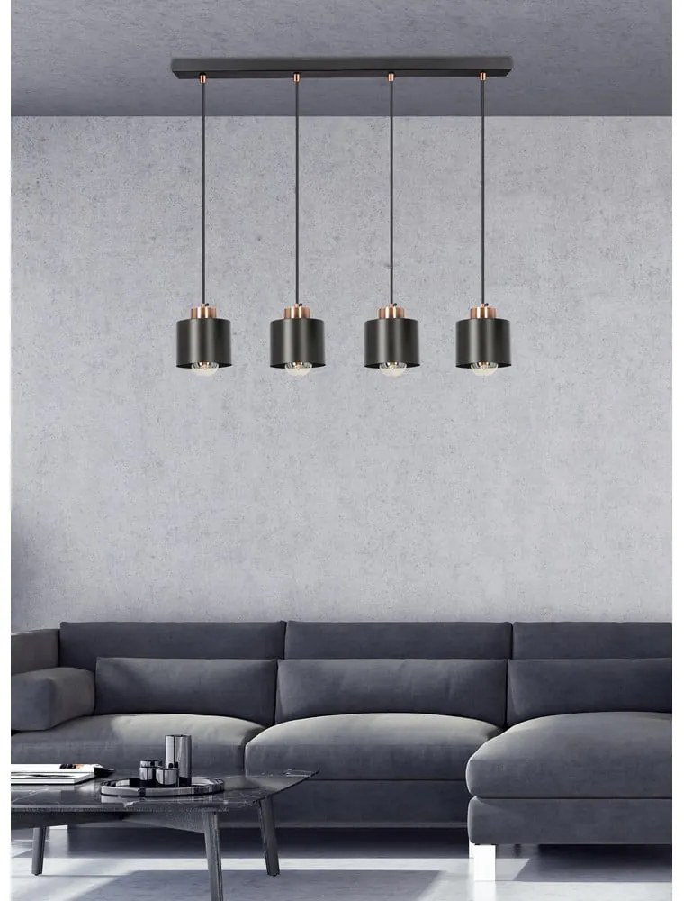 Lustră neagră din metal 12x75 cm Olena – Candellux Lighting