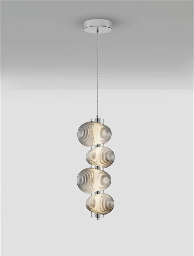 Lustra suspendata LED design modern Leda crom
