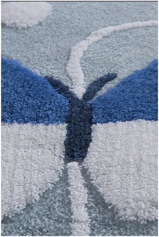 Set 3 covoare de baie Mari Blue, alb - albastru