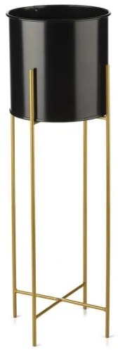 Suport flori 75x17 cm negru/auriu