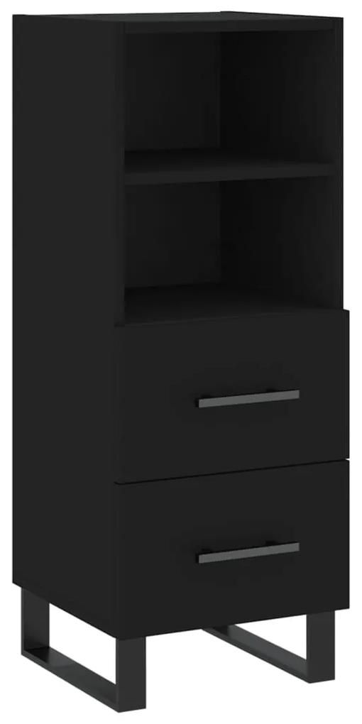 828693 vidaXL Servantă, negru, 34,5x34x90 cm, lemn compozit