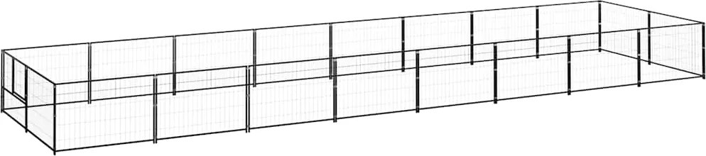 vidaXL Padoc pentru câini, negru, 16 m², oțel