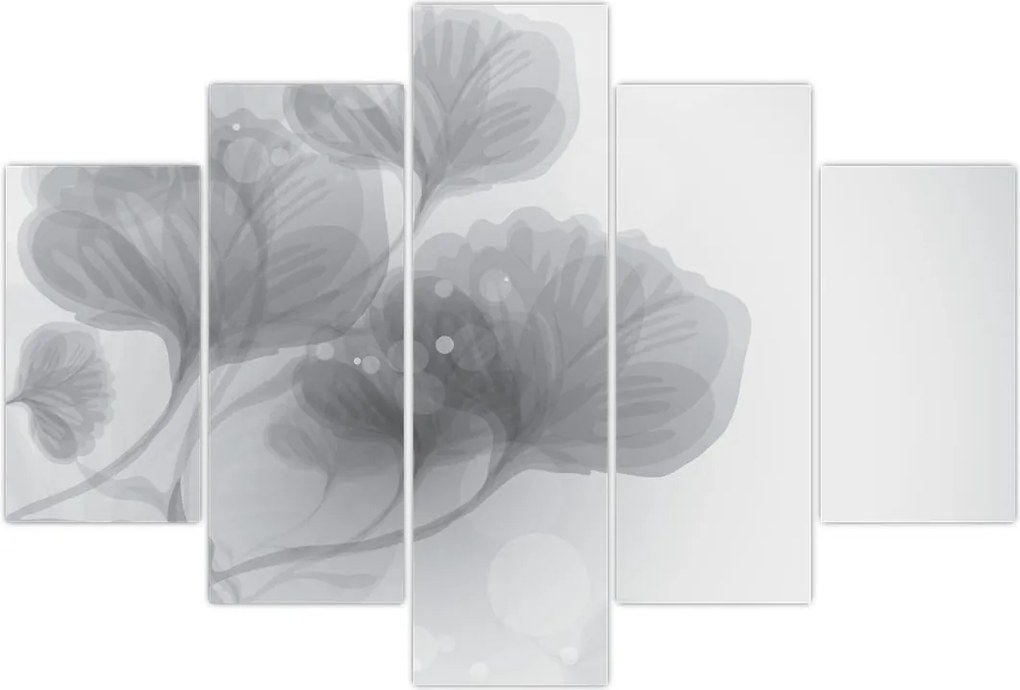 Tablou - Flori în nuanțe gri (150x105 cm)