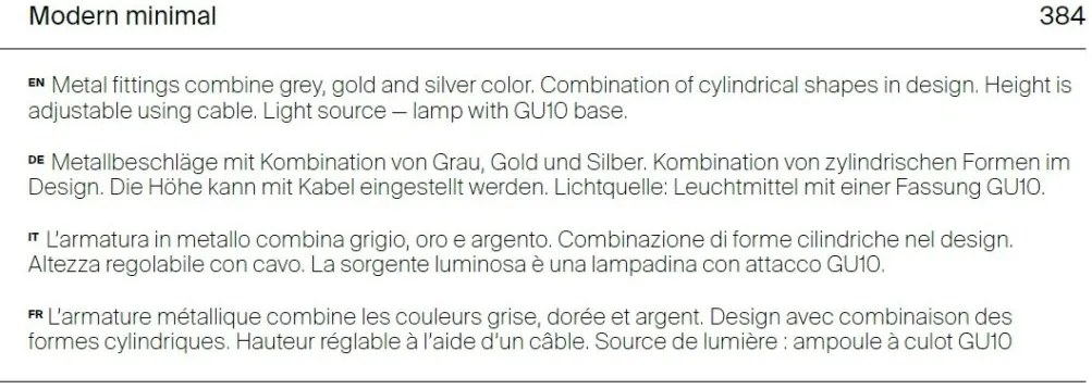 Pendul design modern Palette gri, auriu, argintiu