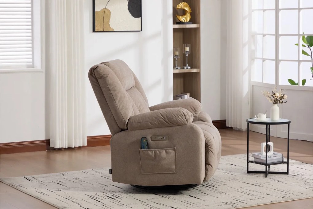 Fotoliu recliner electric dumonde cu funcție de balansare ,rotire și masaj în 8 puncte Novera