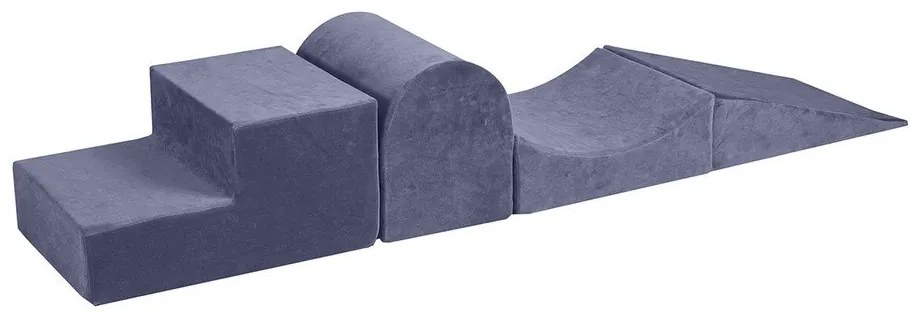 Teren de joacă din spumă albastru prăfuit 4 buc. din catifea înălțime 30 cm 45x193 cm Montessori – Meowbaby