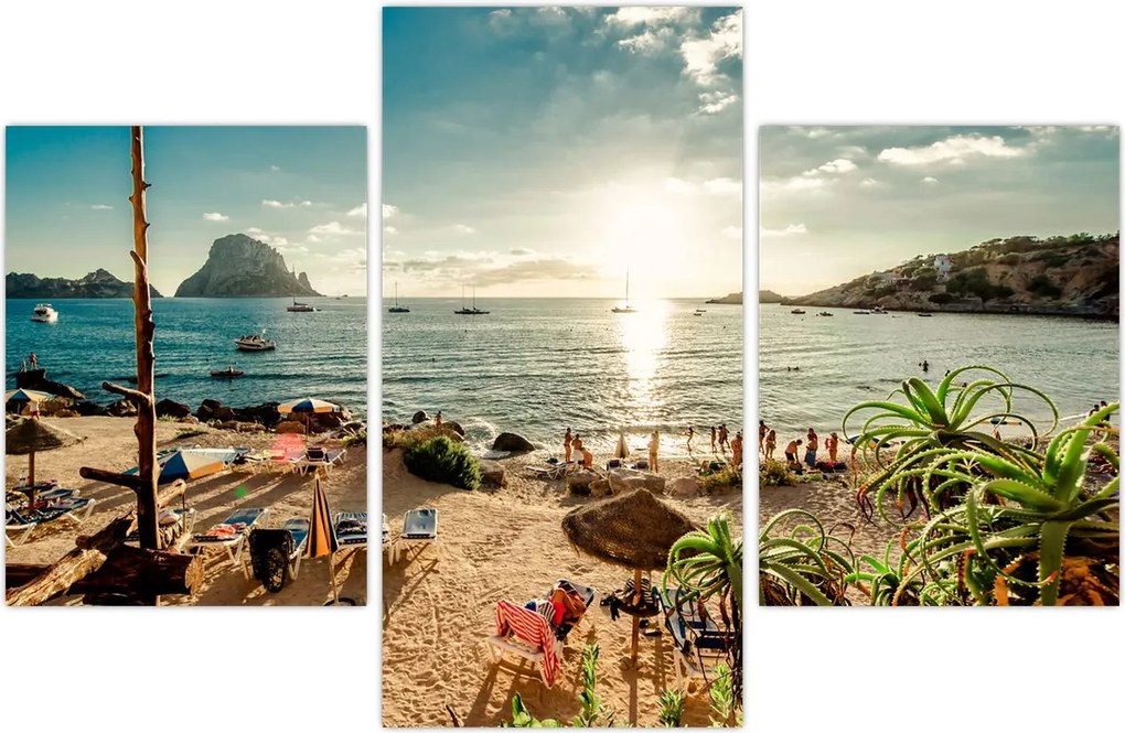 Tablou - Plajă cu oameni (90x60 cm)