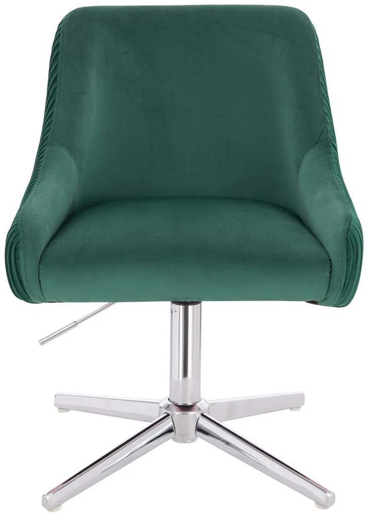 HR920CROSS Scaun Verde din Catifea cu Bază Cromata