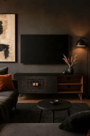 Comoda TV din lemn de mango si metal " Mandala "