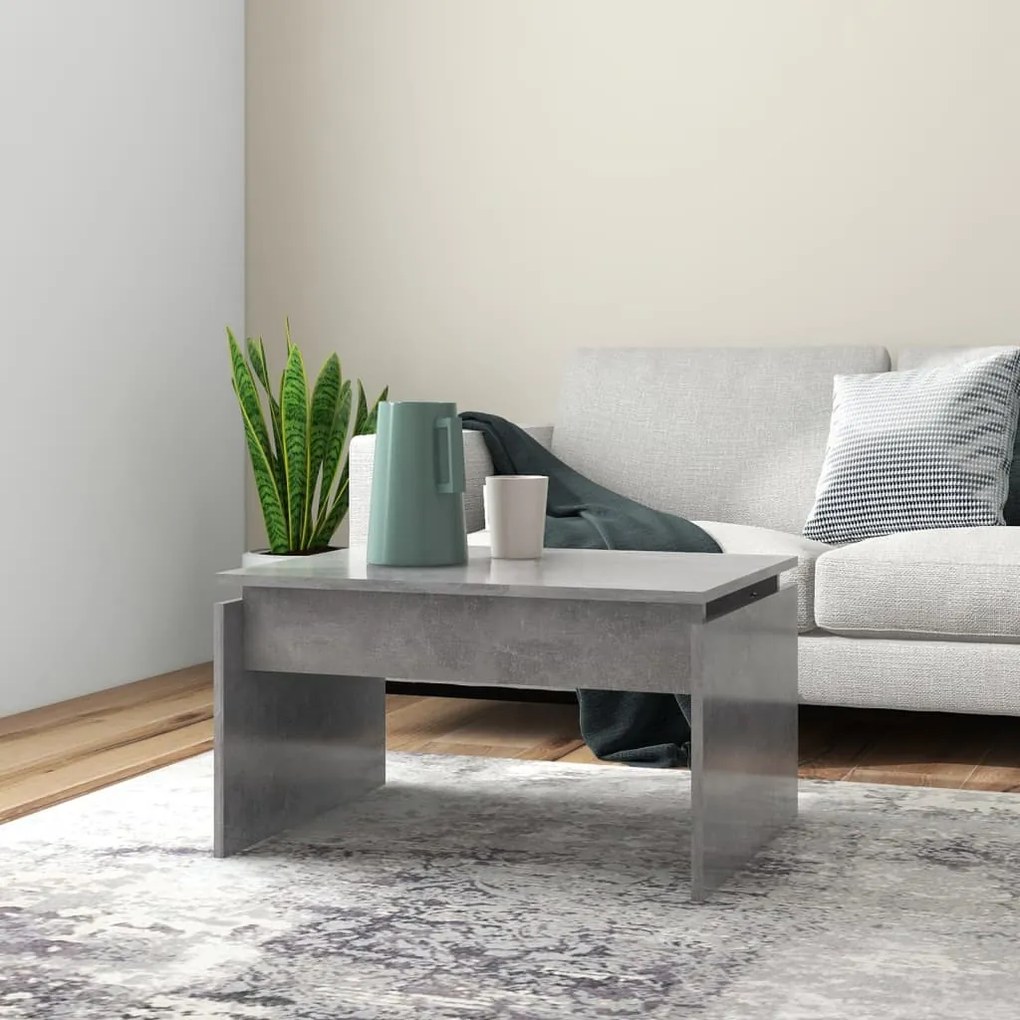 vidaXL Măsuță de cafea, gri beton, 68x50x38 cm, lemn prelucrat
