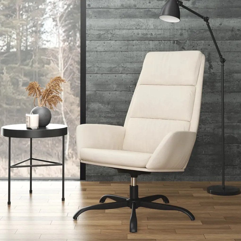 341416 vidaXL Scaun de relaxare, crem, catifea